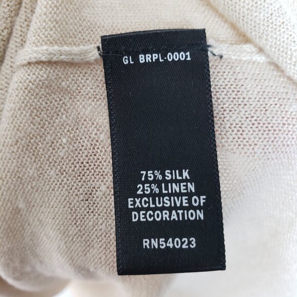 Banana Republic Silk Linen Asymmetric Gathered Top Tank Ruffled Boho Twee size S - Picture 7 of 11